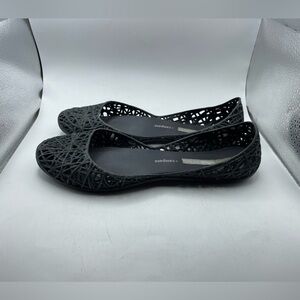 Melissa X Campana Women's Black glitter Flats size 9